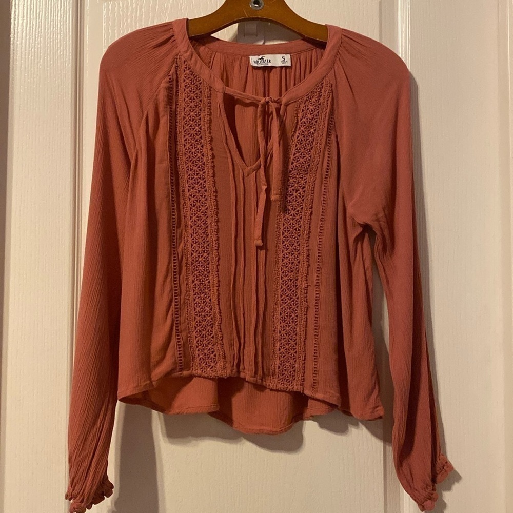 Hollister Women's Boho Peasant Berry Blouse Top Size Small NWOT